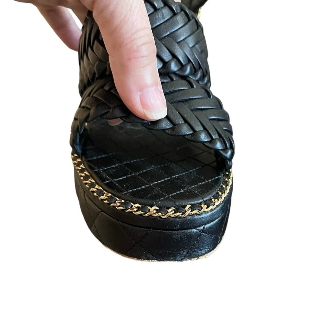 Chanel Black Quilted Women's Platform Sandals - Picture 5 of 7